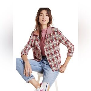 This is an Aldomartins Merideth Plaid Moto jacket sz M